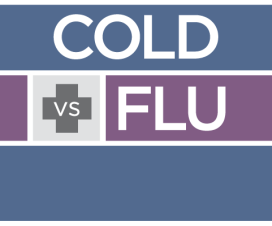 Cold vs flu text illustration