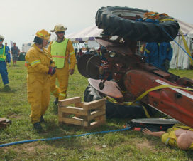 Rolled-over tractor - Tractor rollover protection and safety video