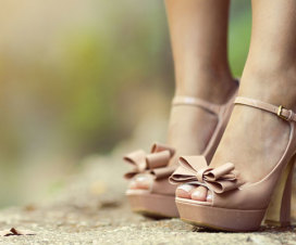 close-up of women wearing high heels
