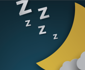 graphic illustration of moon, clouds and ZZZ's