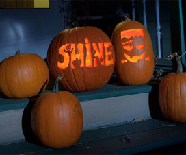 pumpkins on a porch, pumpkin carving | Shine 365