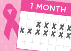 Pink ribbon and calendar