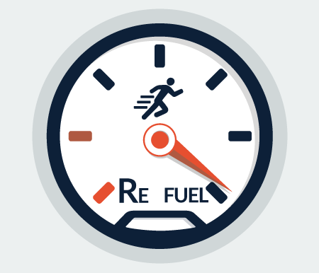 Graphic: Fuel gauge, refueling and recvoery