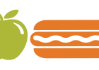 graphic illustration of apple and hotdog
