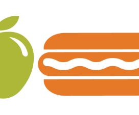 graphic illustration of apple and hotdog