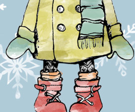 Bundle up illustration of coat and boots
