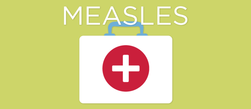 Measles graphic with illustrated medical kit