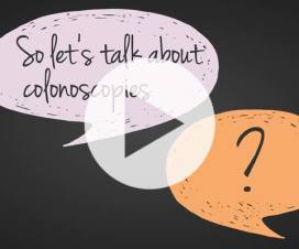 Colonoscopy video talk bubbles