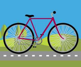 Choose the proper bike, infographic illustration of bike on road