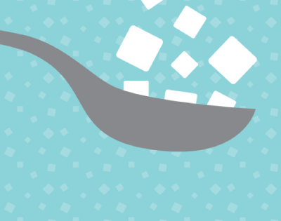 graphic of sugar falling into spoon