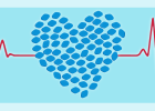 illustration of blue pills forming heart shape
