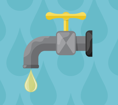 Illustration of a dripping faucet