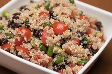 bowl of quinoa and black bean salad