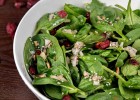 close-up of spinach salad