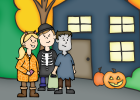 Illustration - Group of teens out trick or treating