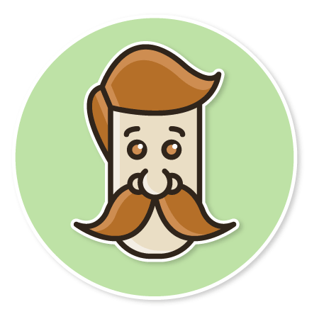 Illustration - Mustached man on green background