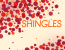 Stylized illustration of shingles virus and text