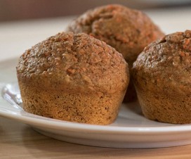 plate of carrot cake muffins