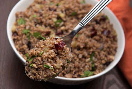 try this tasty bulgur stuffing with hazelnuts and cranberries