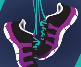 running shoes with bright colored laces
