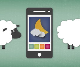 Illustration - Two sheep and a cell phone