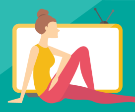 Exercise and watch TV illustration