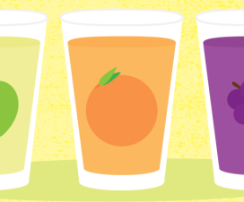 illustration - three glasses of fruit juice