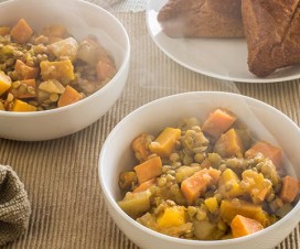 Lentil, sweet potato and apple stew