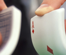 gambling with playing cards