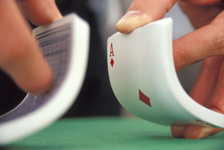 gambling with playing cards