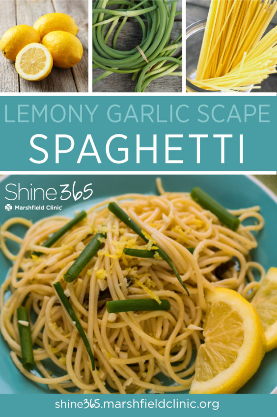 Lemony Garlic Scape Spaghetti recipe