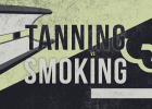 Graphic of tanning bed versus cigarettes