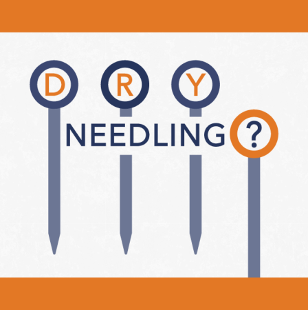 graphic of dry needles with text