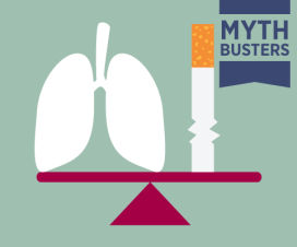graphic illustration of lungs and cigarette on scale - Myth Busters