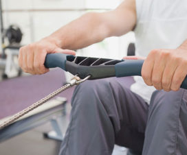 Man using a rowing machine - Cardiac rehab