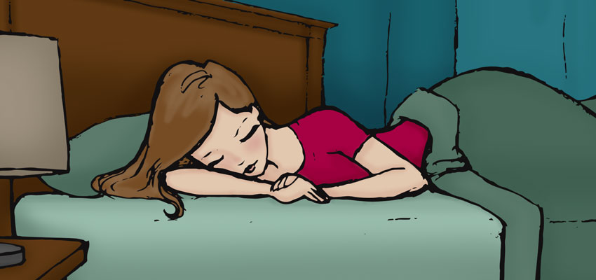 Sleeping girl illustration