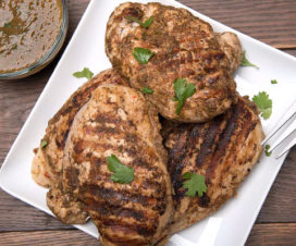 Plate of grilled chicken with metabolic marinade recipe