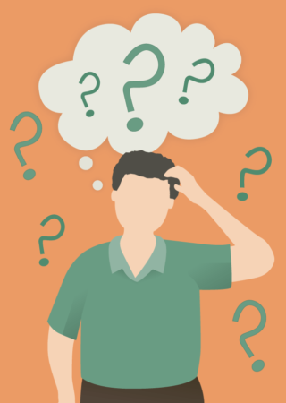 Graphic of man scratching his head having trouble with memory loss