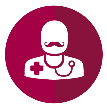 Man up series: Gout - doctor with mustache icon