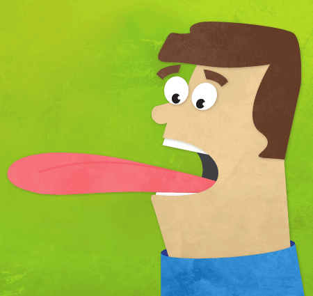 Illustration - Man sticking his tongue out - Health advice for your tongue