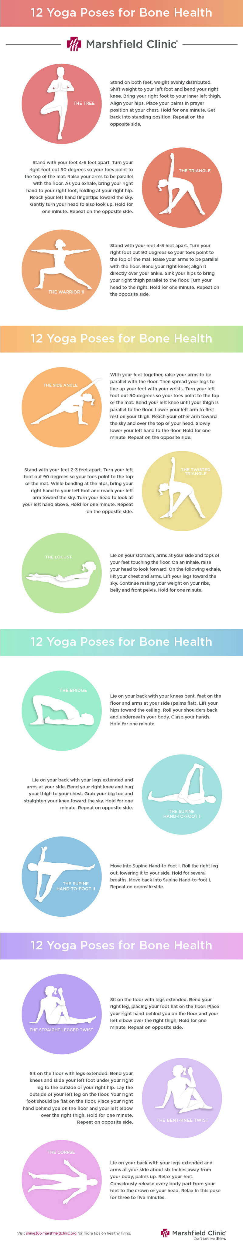 12 yoga poses for bone health - illustration