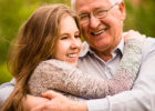 Granddaughter hugging her grandfather - Is DNA destiny?
