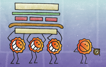 Illustration - Germs picking up a sandwich - 5 second rule