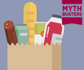 Illustration - Bag of groceries - Health food mythbuster