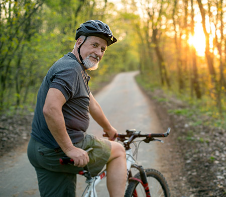 Man on bicycle - Fighting the diabetes epidemic