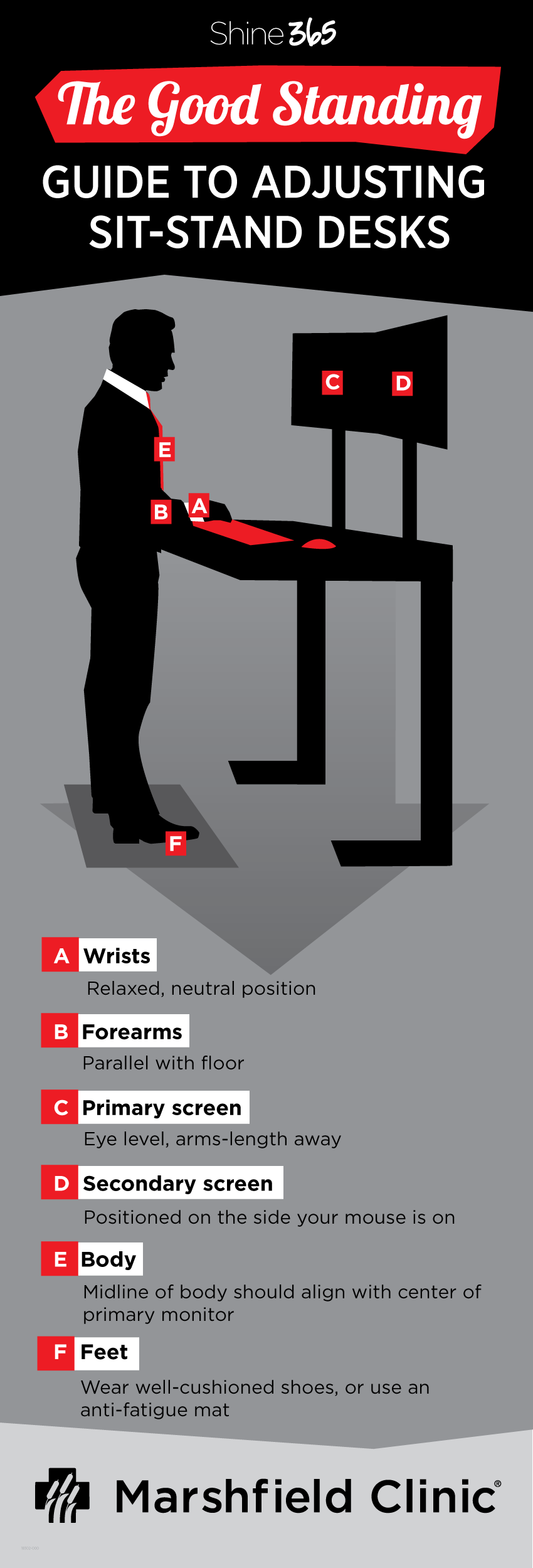 Standing desk illustration/infographic
