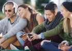 Four teenagers hanging out - Teen safety