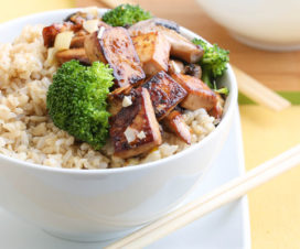 Tofu stir fry in a bowl - Soy and cancer