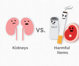 Kidneys vs. harmful items - graphic, kidney health