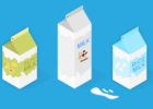 Milk cartons graphic - Milk substitutes feature
